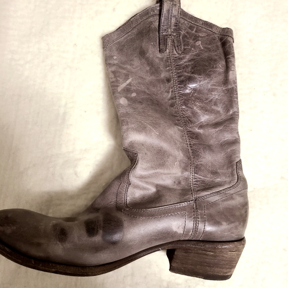 Frye Women's Gray Leather Western Cowboy Boots - Style 77667 - Size 10 B - Picture 8 of 8